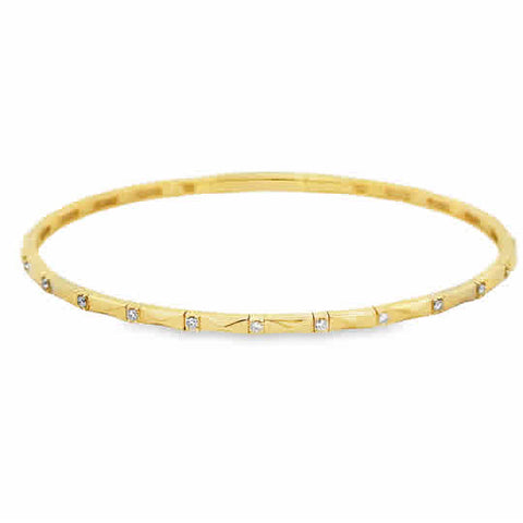 14ky Flexie with Textured Stations, .16tw Round Diamonds 6.75''