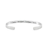 Lady's White Sterling Silver Heartfelt Message Cuff With Four Hearts 6