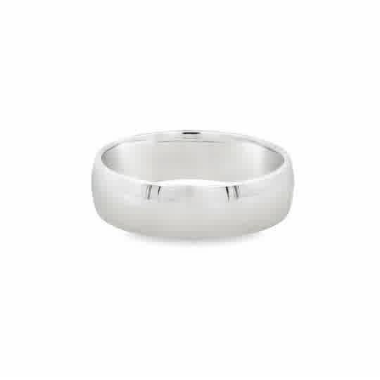Gent's White 14 Karat 6Mm Half Round Comfort Fit Wedding Band Size 10