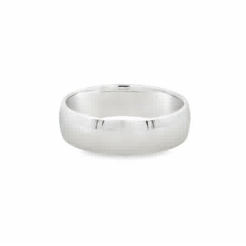 Gent's White 14 Karat 6Mm Half Round Comfort Fit Wedding Band Size 10