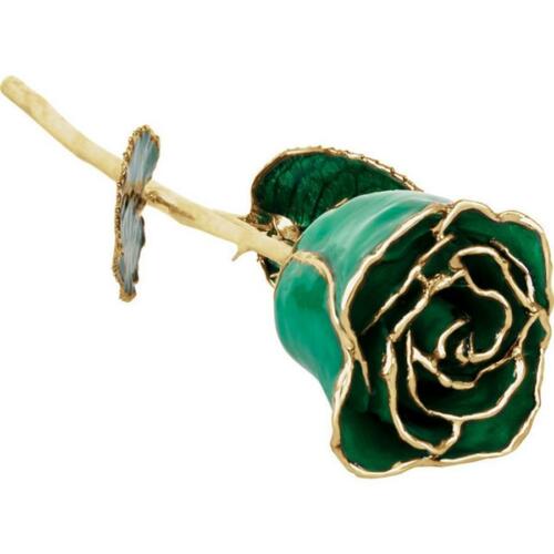 Lacquered May Birth Month Rose | Trimmed in 24 Karat Gold