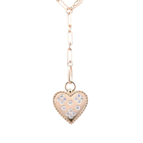 Inlay Heart Pendant | 14k Yellow