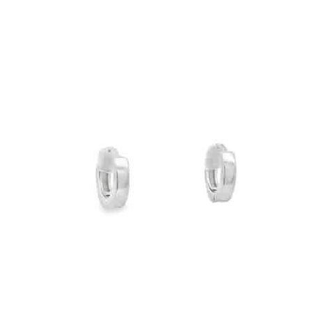 Lady's White Sterling Silver Dainty, Essential Huggie Hoop Earrings