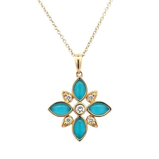 Lady's Yellow 18 Karat Bezel Set, Link Chain Necklace Length 18 4 = 1.