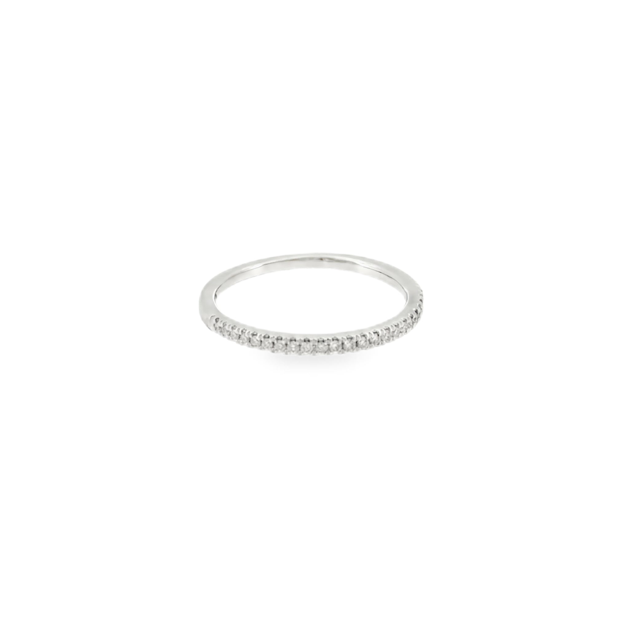 14 Karat White Gold Prong Set Anniversary Ring with .13ctw Round Brilliant Cut Diamonds