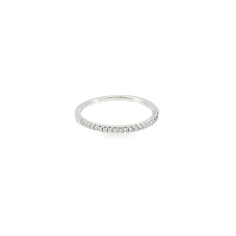 14 Karat White Gold Prong Set Anniversary Ring with .13ctw Round Brilliant Cut Diamonds
