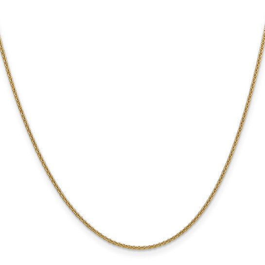 Yellow 14 Karat 1.4Mm Round Cable Chain Length 18