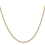 Yellow 14 Karat 1.4Mm Round Cable Chain Length 18