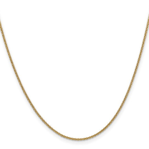 Yellow 14 Karat 1.4Mm Round Cable Chain Length 18