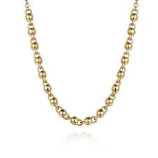 Yellow 14 Karat Beaded Station, Bujukan Collection Chain Length 18