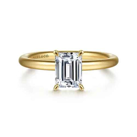 Yellow 14 Karat Solitaire Remount Size 6.5 With One 2.00Ct E Cubic Zir