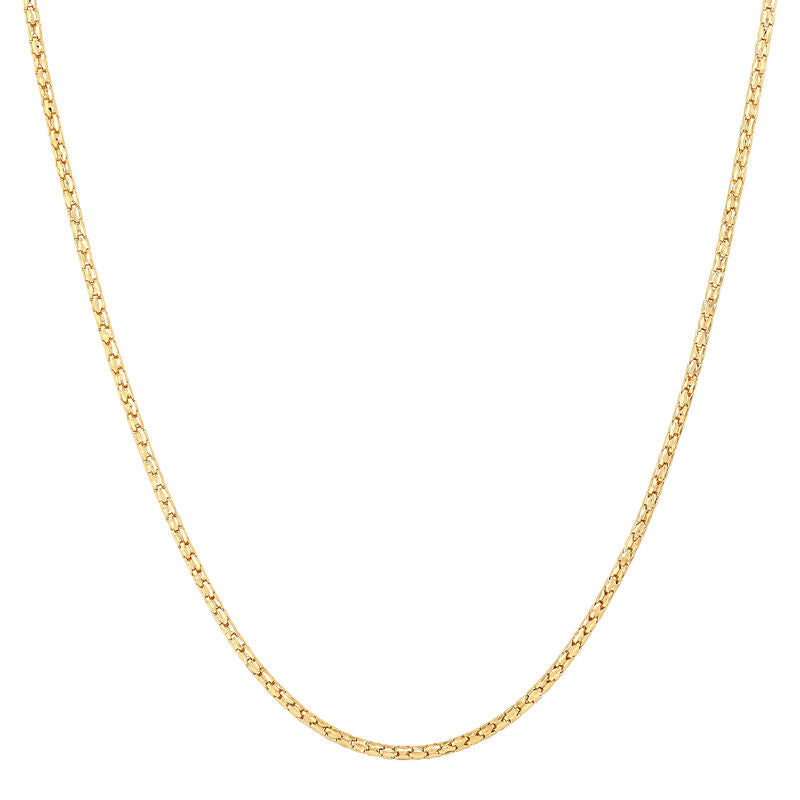 Yellow 14 Karat Diamond Cut 1.2Mm Solid Bird Cage Chain Length 18