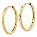 Lady's Yellow 14 Karat Medium Hoop Earrings
