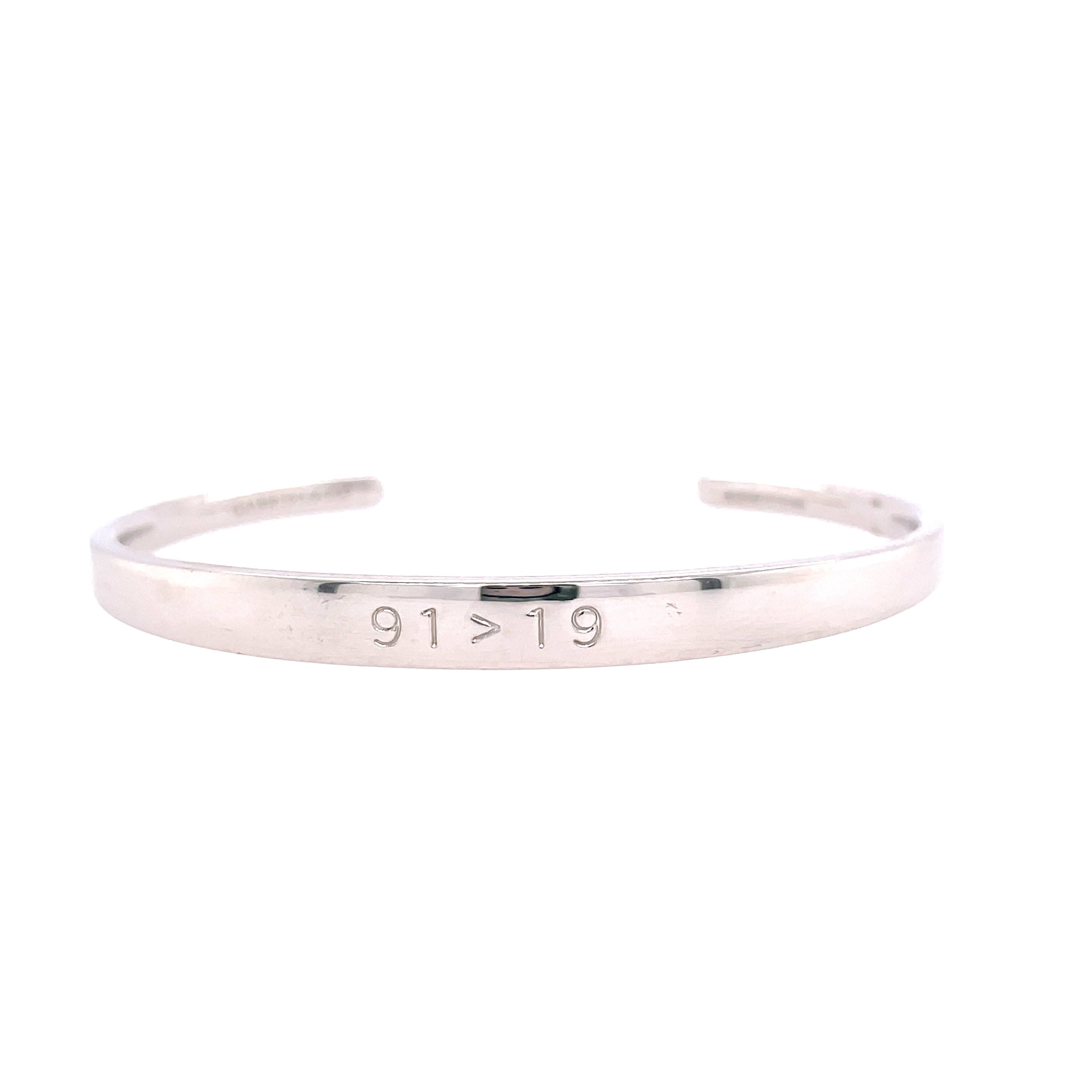 91>19 Bangle Bracelet 6.25" | 925 Sterling Silver