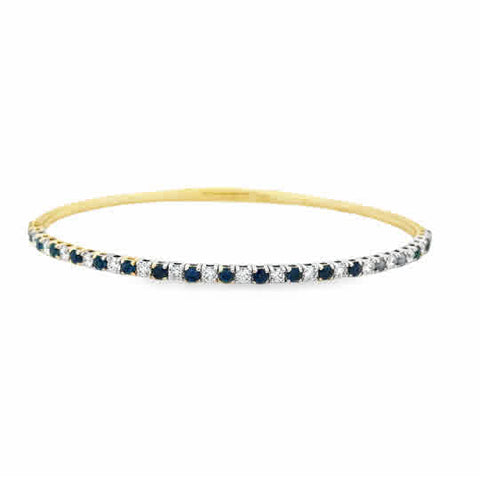 Flexible Bangle, Alternating Bracelet | 14k Yellow
