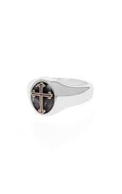 White Sterling Silver Traditional Cross Motif Ring, Size 10 Fashion Je