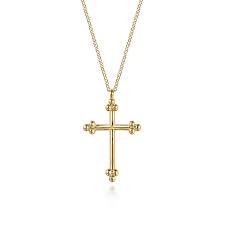 Bujukan 24Mm Cross Charm | 14k Yellow