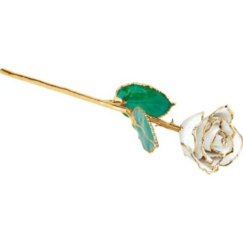 April  Birth Month Rose Trimmed In 24 Karat Gold