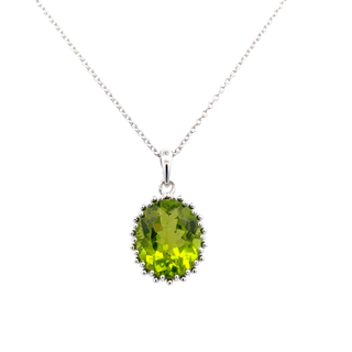 Double Prong Oval Necklace | 925 Sterling Silver