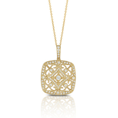 Diamond Vintage Pendant | 18k Yellow