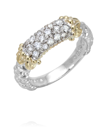 Pavé Center Bracelet | 14k Yellow/White Sterling