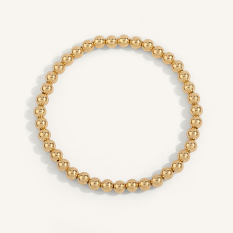 5mm Gold Filled Beaded Bracelet 7''