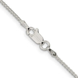 White Sterling Silver 1.25Mm Spiga With Lobster Clasp Chain Length 16