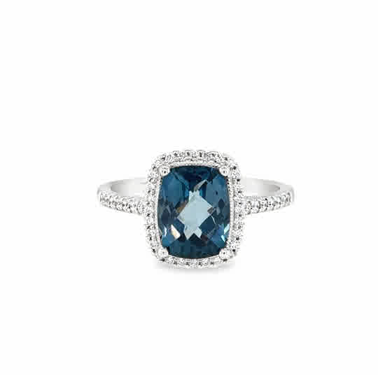 Cathedral With Cushion Halo | 14k White