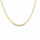 Yellow 14 Karat 1.6Mm Solid Glitter Rope Chain Length 18