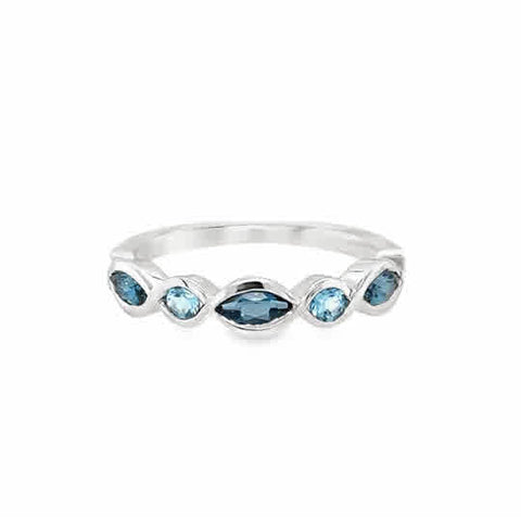 Lady's White 14 Karat Dainty Bezels Stackable Fashion Ring With = 0.60