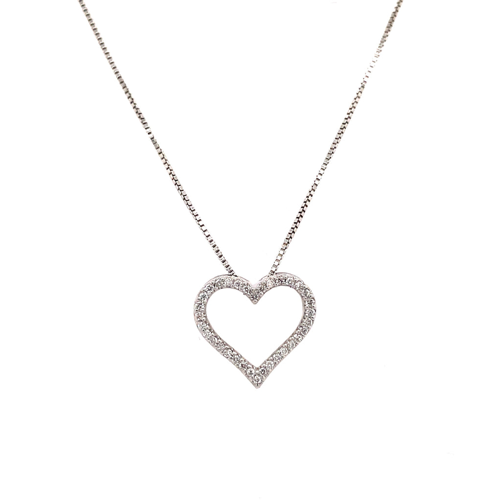 Heart Pendant | White Sterling Silver