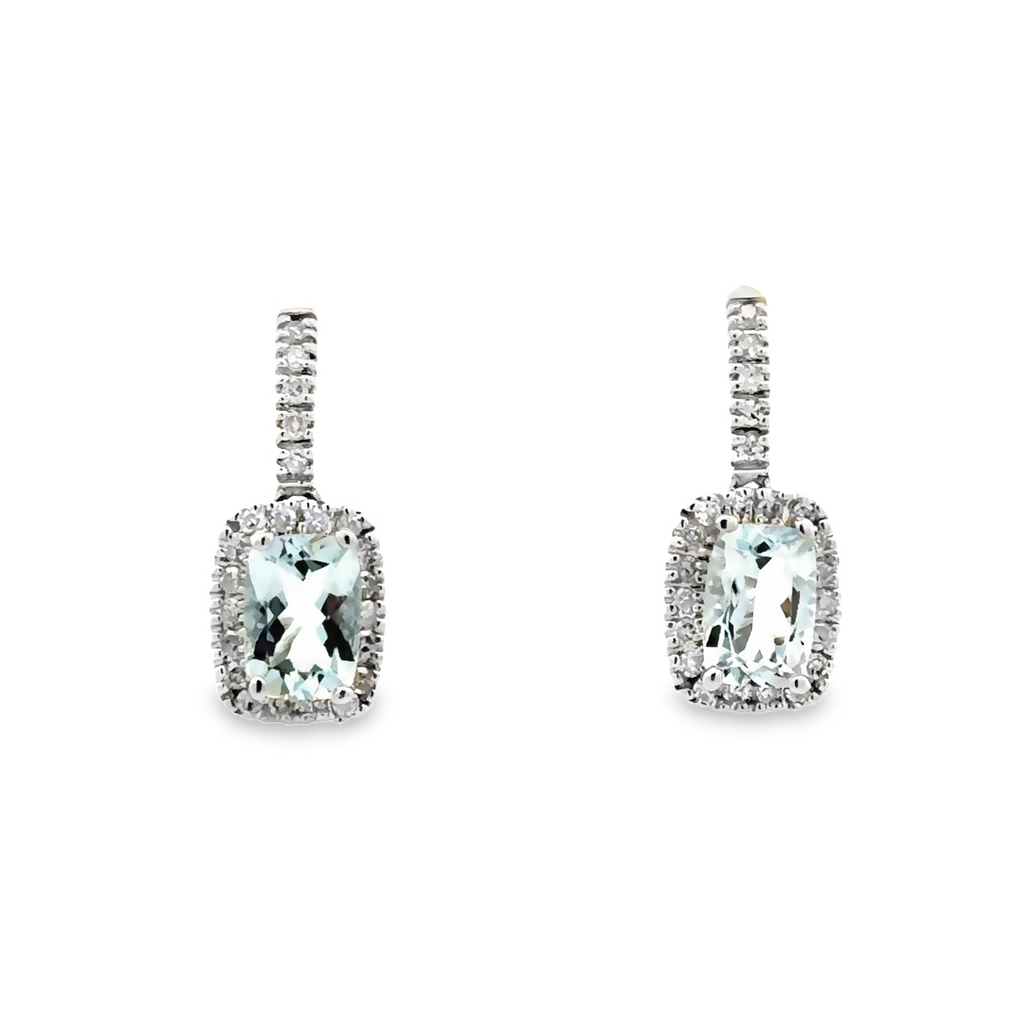 Dangle Halo Earrings | 14k White