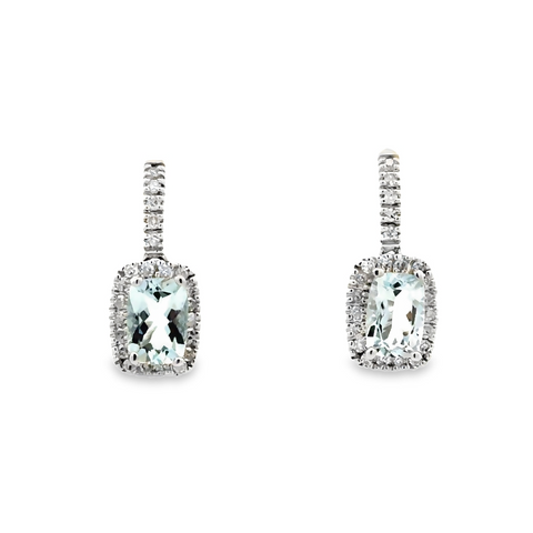 Dangle Halo Earrings | 14k White