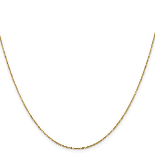Yellow Polished 14 Karat 1.1Mm Flat Cable Chain Length 16