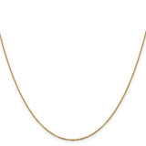 Yellow Polished 14 Karat 1.1Mm Flat Cable Chain Length 16