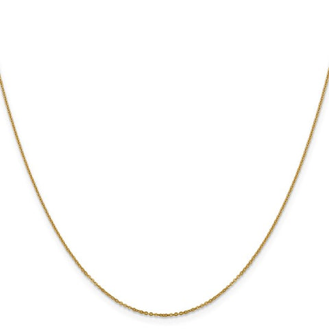Yellow Polished 14 Karat 1.1Mm Flat Cable Chain Length 16