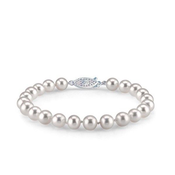 Lady's Yellow 14 Karat Freshwater Single Strand Bracelet Bracelet Length 7

*Photo shows white gold clasp.