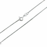 White 14 Karat Diamond Cut 1Mm Solid Spiga Wheat Chain Length 18