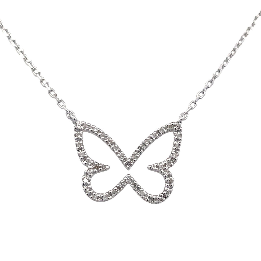 Butterfly Necklace | Sterling Silver White