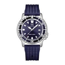 Crafted for performance and precision, this GLOCK diver’s watch combines a stainless steel case with a bold blue dial and matching strap. Powered by a reliable Swiss movement, it features luminous hands and indices enhanced with Swiss Super-LumiNova® for