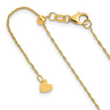 Yellow 10 Karat 1Mm Adjustable Singapore Chain Length 22