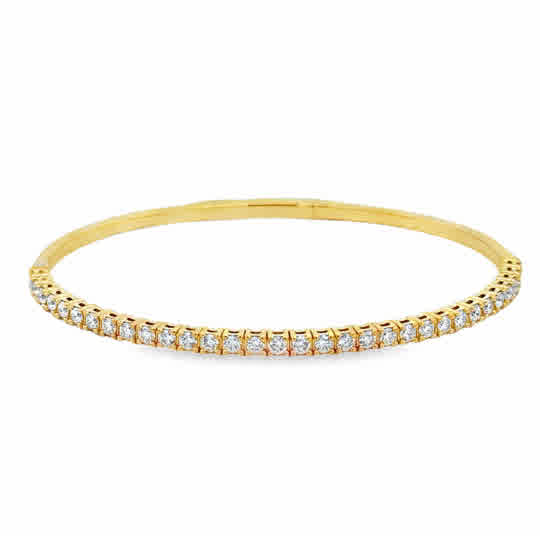 14ky Flexie, Prong Set Stations with 1.37ctw Round Diamonds 6.75''