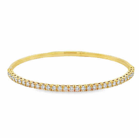 14ky Flexie, Prong Set Stations with 1.37ctw Round Diamonds 6.75''