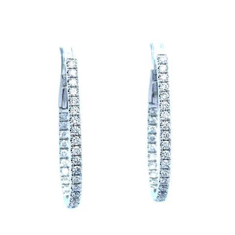 Inside Out U Shaped Hoop Earrings | 18k White