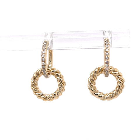 Circle Dangle Earrings | 14k Yellow