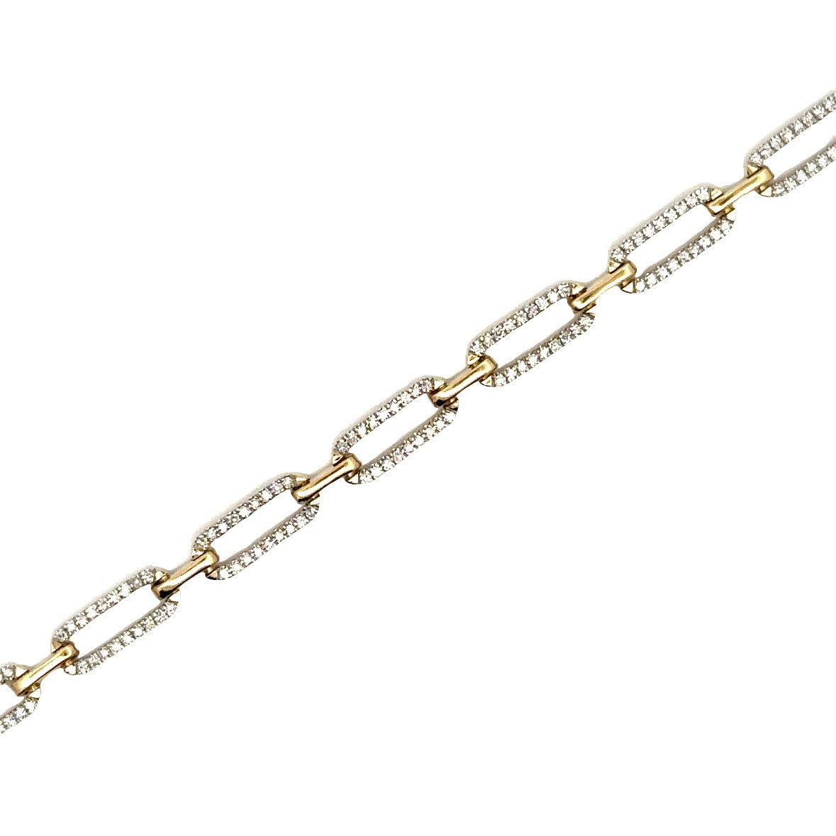 Paperclip Link Bracelet | 10k White/Yellow