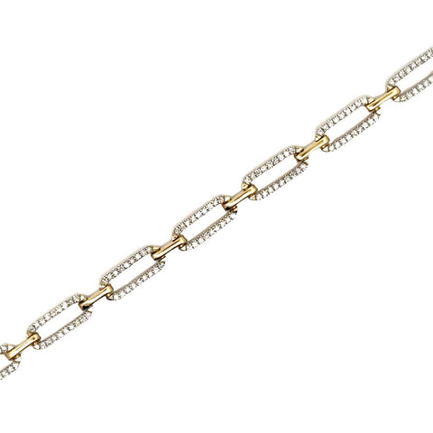 Paperclip Link Bracelet | 10k White/Yellow