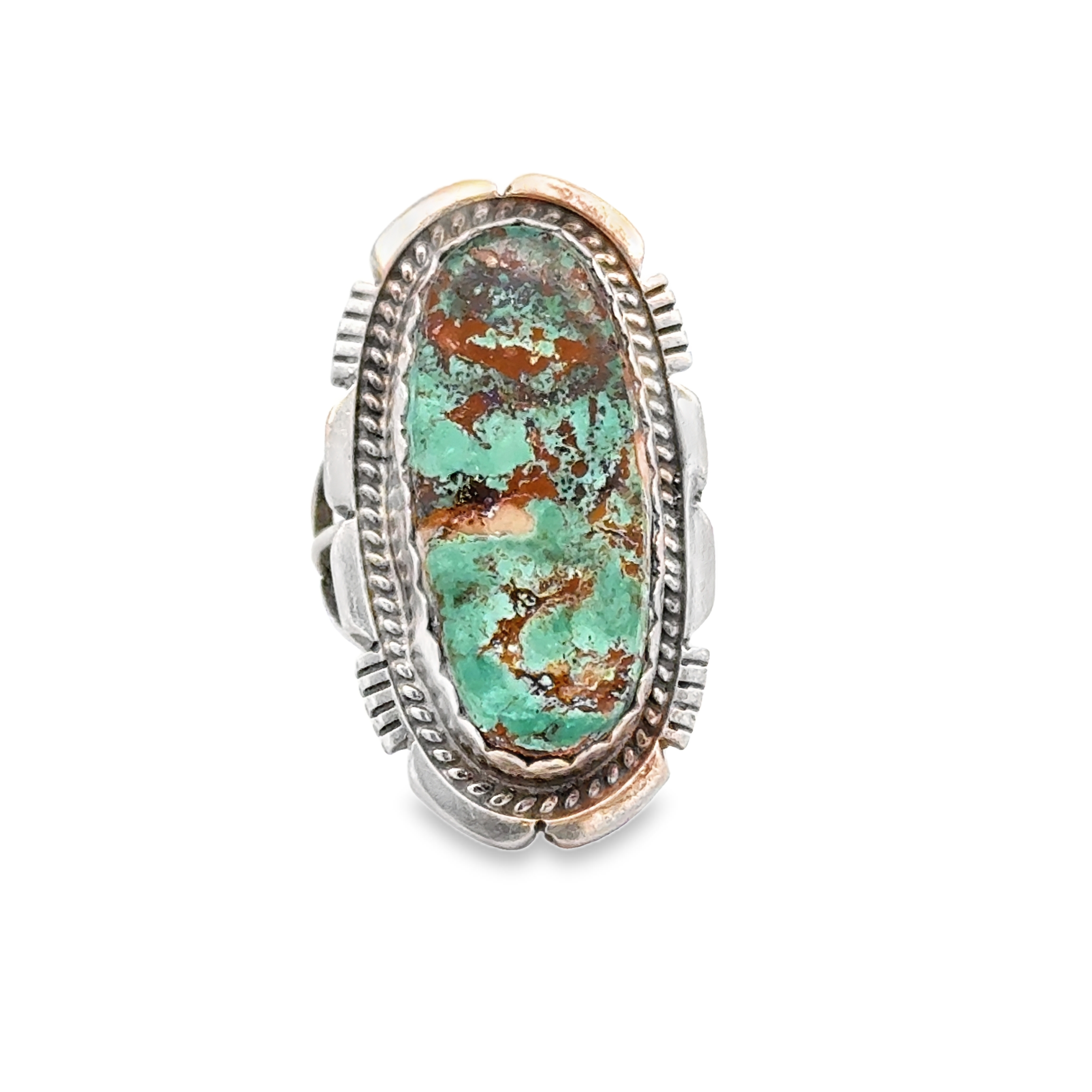 Najajo Shield Green Turquoise Ring | 925 Sterling Silver