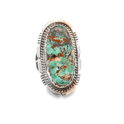 Najajo Shield Green Turquoise Ring | 925 Sterling Silver