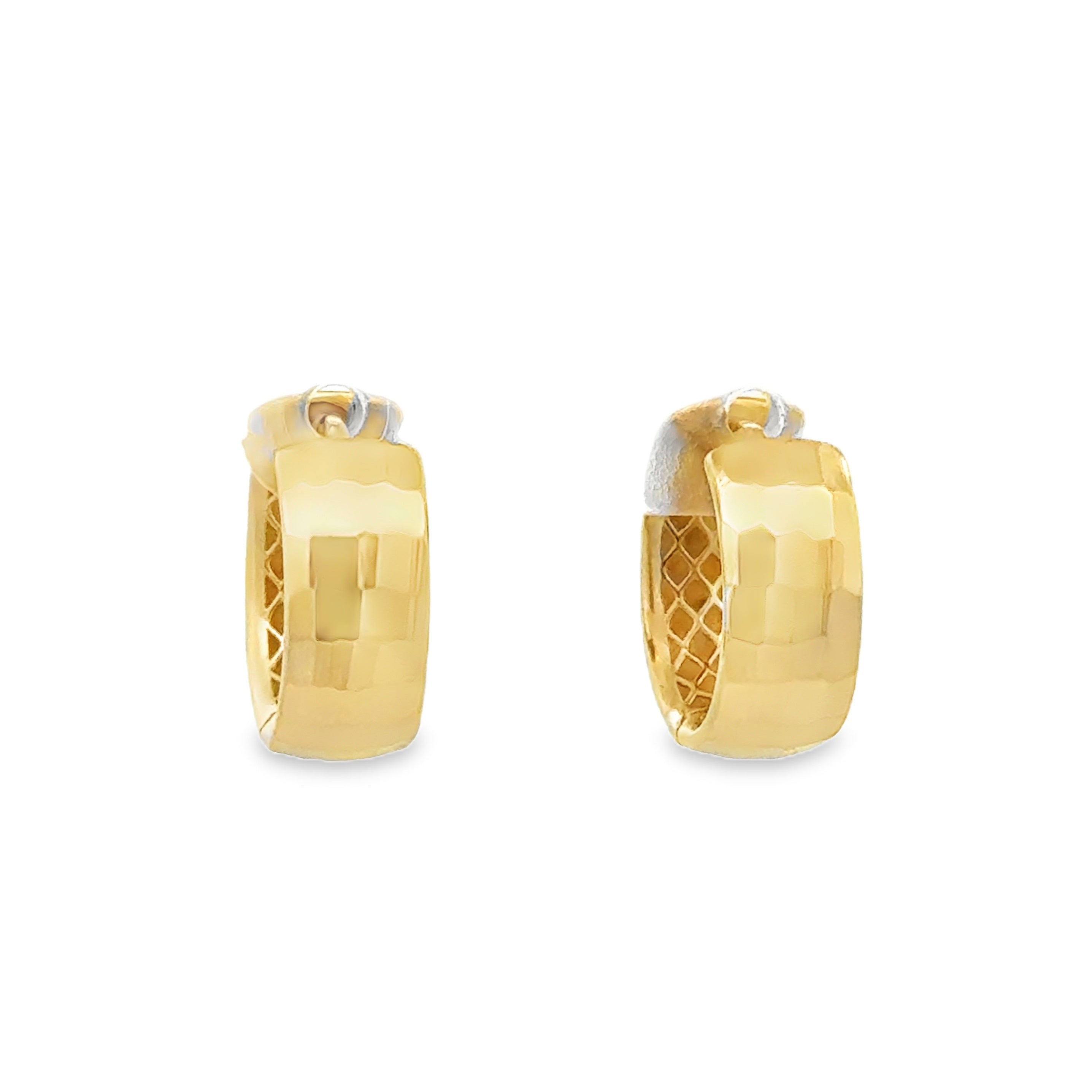 14ky Faceted Huggie Hoop